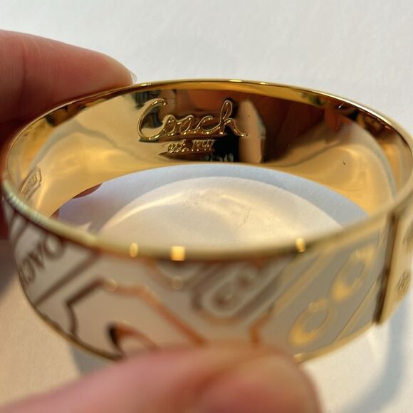 NWB COACH Vintage Gold and White Logo
Bangle Bracelet-Authentic - Picture 7 of 7